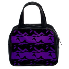 Mauve Black Waves Classic Handbag (two Sides)