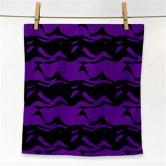 Mauve Black Waves Face Towel