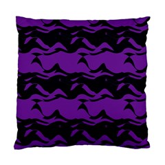 Mauve Black Waves Standard Cushion Case (two Sides) by LalyLauraFLM