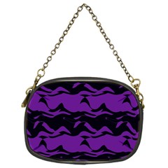 Mauve Black Waves Chain Purse (two Sides) by LalyLauraFLM