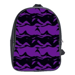 Mauve Black Waves School Bag (large)