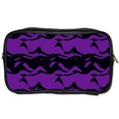 Mauve Black Waves Toiletries Bag (one Side) by LalyLauraFLM