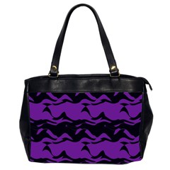 Mauve Black Waves Oversize Office Handbag (2 Sides)