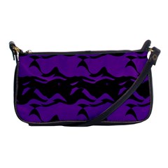 Mauve Black Waves Shoulder Clutch Bag