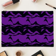 Mauve Black Waves Cosmetic Bag (xxl)