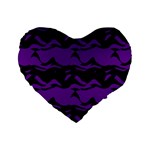 Mauve black waves Standard 16  Premium Heart Shape Cushion  Front