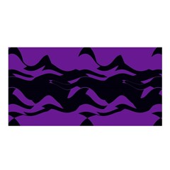 Mauve Black Waves Satin Shawl