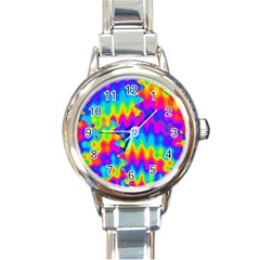 Amazing Acid Rainbow Round Italian Charm Watches