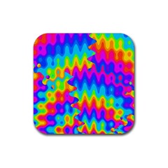 Amazing Acid Rainbow Rubber Coaster (square) 