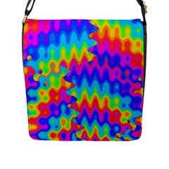 Amazing Acid Rainbow Flap Messenger Bag (l) 