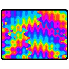 Amazing Acid Rainbow Double Sided Fleece Blanket (large)  by KirstenStar