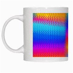 Psychedelic Rainbow Heat Waves White Mugs by KirstenStar