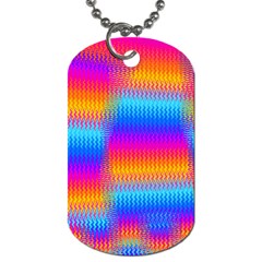 Psychedelic Rainbow Heat Waves Dog Tag (one Side) by KirstenStar