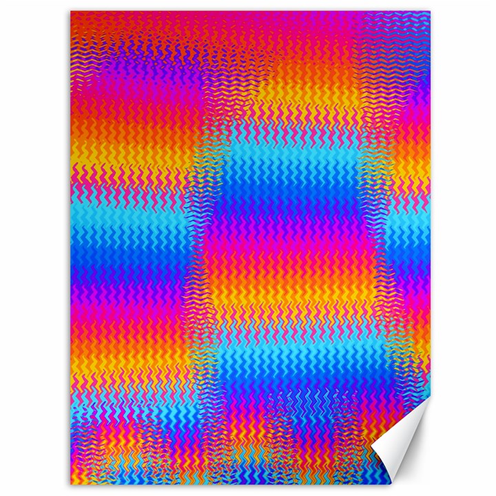 Psychedelic Rainbow Heat Waves Canvas 36  x 48  