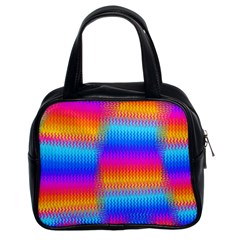 Psychedelic Rainbow Heat Waves Classic Handbags (2 Sides) by KirstenStar