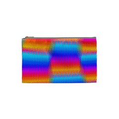 Psychedelic Rainbow Heat Waves Cosmetic Bag (small)  by KirstenStar