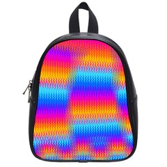 Psychedelic Rainbow Heat Waves School Bags (small)  by KirstenStar