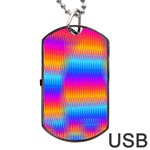 Psychedelic Rainbow Heat Waves Dog Tag USB Flash (One Side) Front