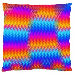 Psychedelic Rainbow Heat Waves Large Cushion Cases (two Sides)  by KirstenStar