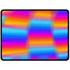 Psychedelic Rainbow Heat Waves Double Sided Fleece Blanket (large)  by KirstenStar