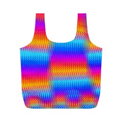 Psychedelic Rainbow Heat Waves Full Print Recycle Bags (m)  by KirstenStar