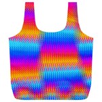 Psychedelic Rainbow Heat Waves Full Print Recycle Bags (L)  Front