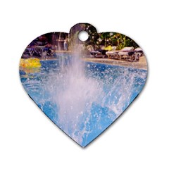 Splash 3 Dog Tag Heart (one Side) by icarusismartdesigns