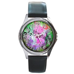 Abstract Music  Round Metal Watches