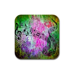 Abstract Music  Rubber Square Coaster (4 Pack) 