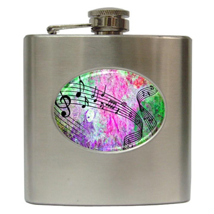 Abstract Music  Hip Flask (6 oz)