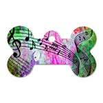 Abstract Music  Dog Tag Bone (Two Sides) Front