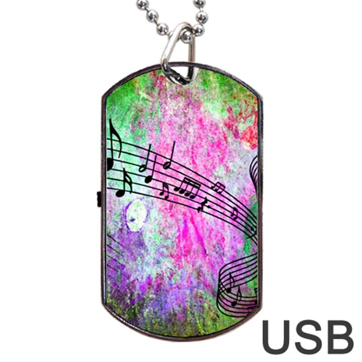 Abstract Music  Dog Tag USB Flash (Two Sides) 