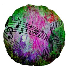 Abstract Music  Large 18  Premium Flano Round Cushions