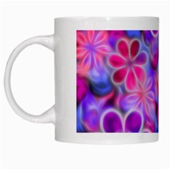 Pretty Floral Painting White Mugs