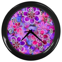 Pretty Floral Painting Wall Clocks (black) by KirstenStar