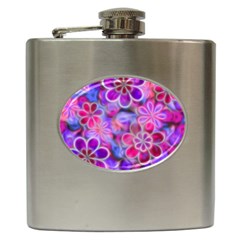 Pretty Floral Painting Hip Flask (6 Oz)