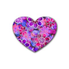 Pretty Floral Painting Heart Coaster (4 Pack) 