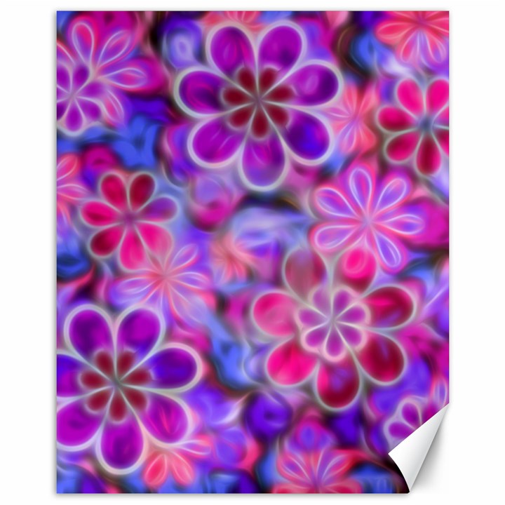 Pretty Floral Painting Canvas 11  x 14  