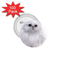 White Persian Cat Clipart 1 75  Buttons (100 Pack)  by AlteredStates