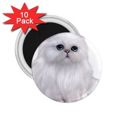 White Persian Cat Clipart 2 25  Magnets (10 Pack) 