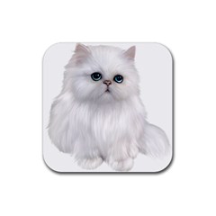 White Persian Cat Clipart Rubber Coaster (square) 