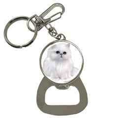 White Persian Cat Clipart Bottle Opener Key Chains by AlteredStates