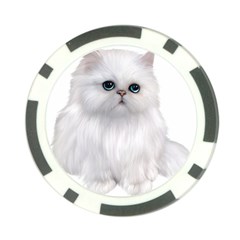 White Persian Cat Clipart Poker Chip Card Guards