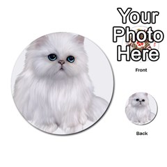 White Persian Cat Clipart Multi-purpose Cards (round)  by AlteredStates