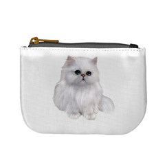 White Persian Cat Clipart Mini Coin Purses