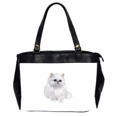 White Persian Cat Clipart Office Handbags (2 Sides) 