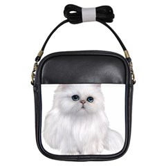 White Persian Cat Clipart Girls Sling Bags