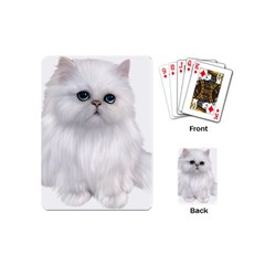 White Persian Cat Clipart Playing Cards (mini)  by AlteredStates