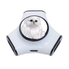 White Persian Cat Clipart 3-port Usb Hub by AlteredStates