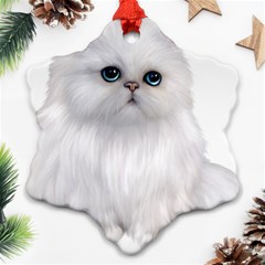 White Persian Cat Clipart Ornament (snowflake) 